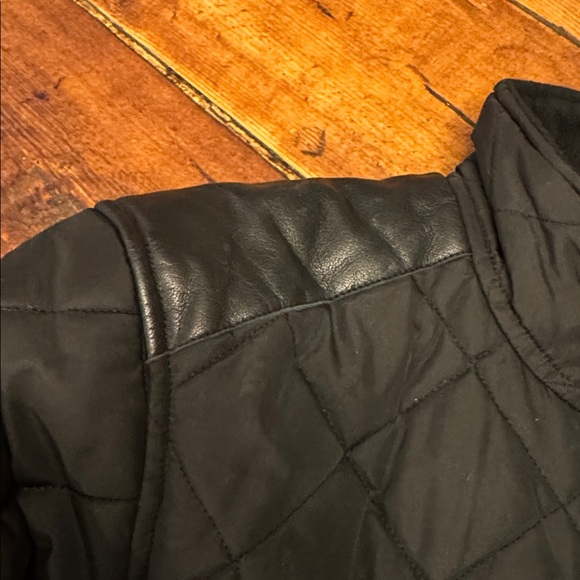 Polo Ralph Lauren Women’s quilted jacket Black with leather detail size PM - Picture 5 of 9